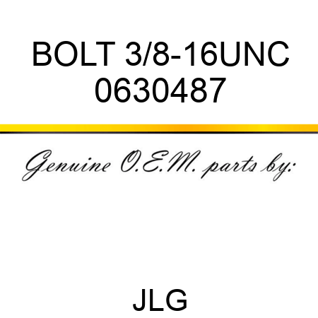 BOLT 3/8-16UNC 0630487