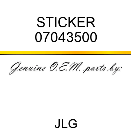 STICKER 07043500