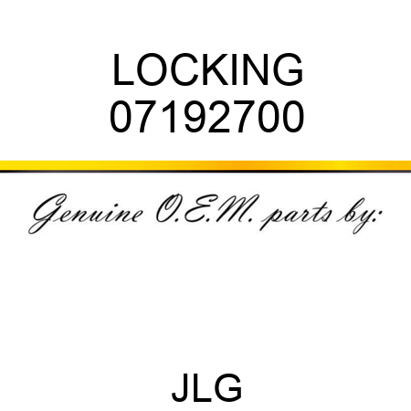 LOCKING 07192700