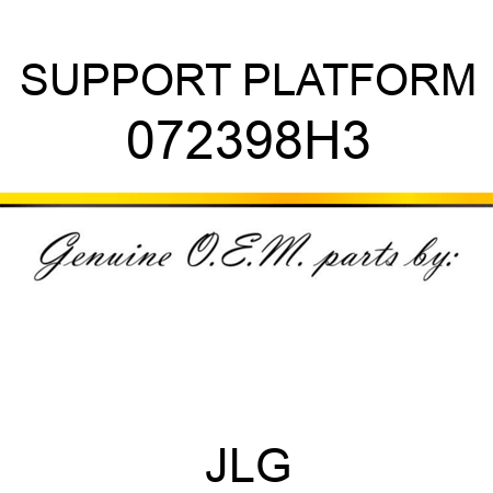 SUPPORT PLATFORM 072398H3