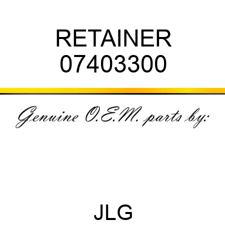 RETAINER 07403300