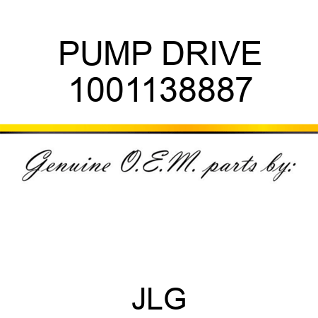 PUMP DRIVE 1001138887