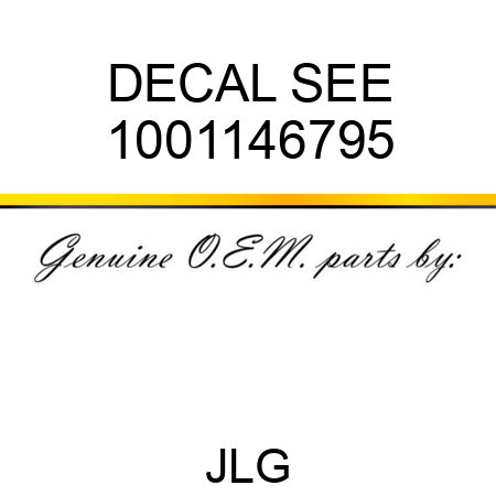 DECAL SEE 1001146795
