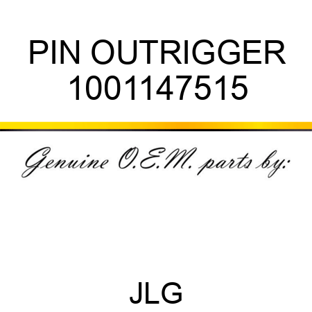 PIN OUTRIGGER 1001147515