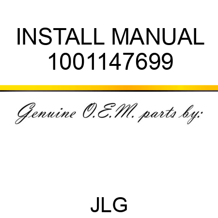 INSTALL MANUAL 1001147699