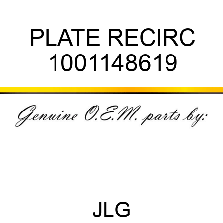 PLATE RECIRC 1001148619