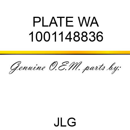 PLATE WA 1001148836