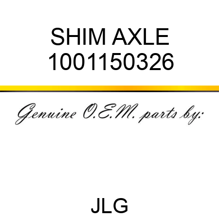 SHIM AXLE 1001150326