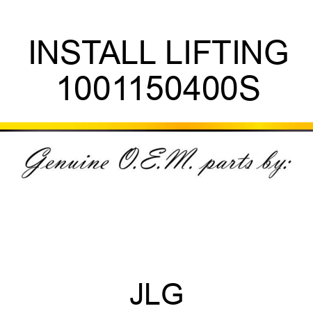 INSTALL LIFTING 1001150400S