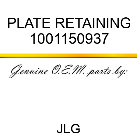 PLATE RETAINING 1001150937