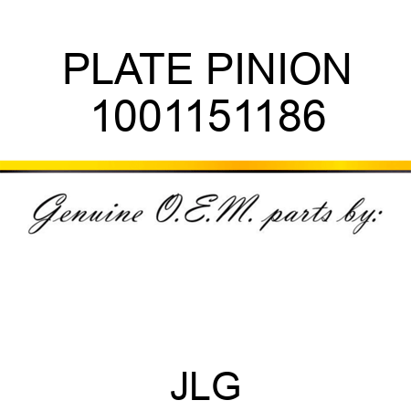 PLATE PINION 1001151186