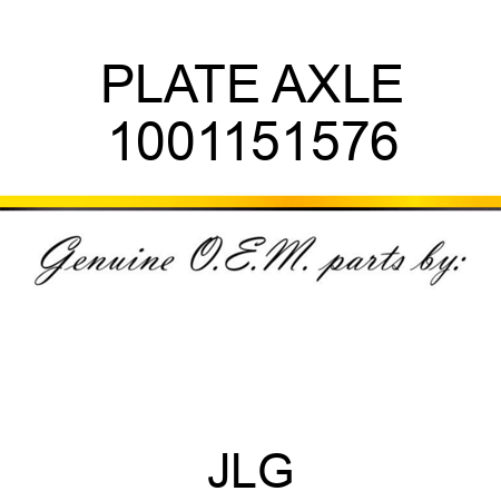 PLATE AXLE 1001151576