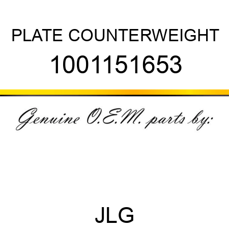 PLATE COUNTERWEIGHT 1001151653