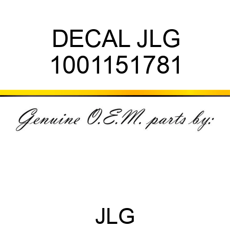 DECAL JLG 1001151781