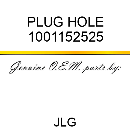 PLUG HOLE 1001152525