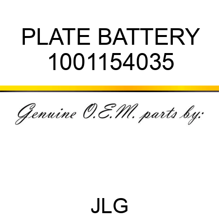 PLATE BATTERY 1001154035