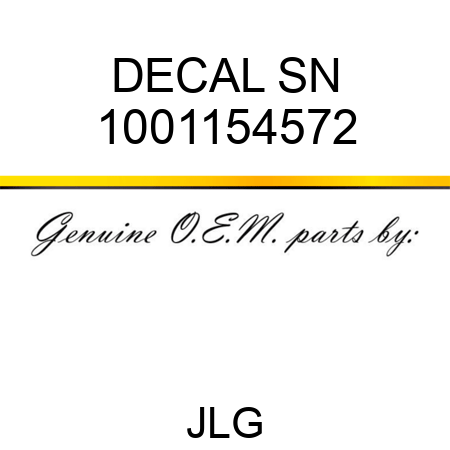 DECAL SN 1001154572