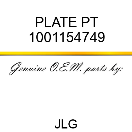 PLATE PT 1001154749