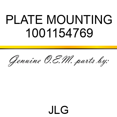 PLATE MOUNTING 1001154769