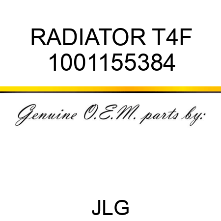 RADIATOR T4F 1001155384
