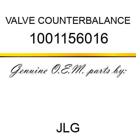 VALVE COUNTERBALANCE 1001156016