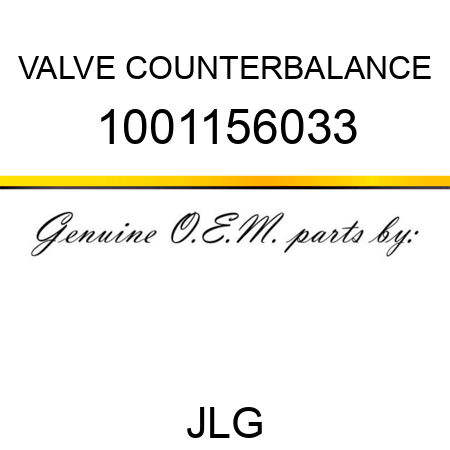 VALVE COUNTERBALANCE 1001156033