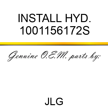 INSTALL HYD. 1001156172S