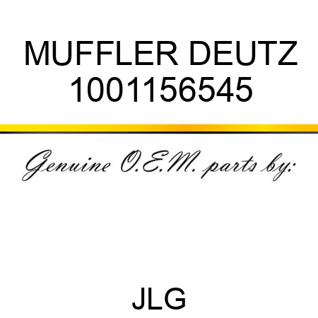 MUFFLER DEUTZ 1001156545