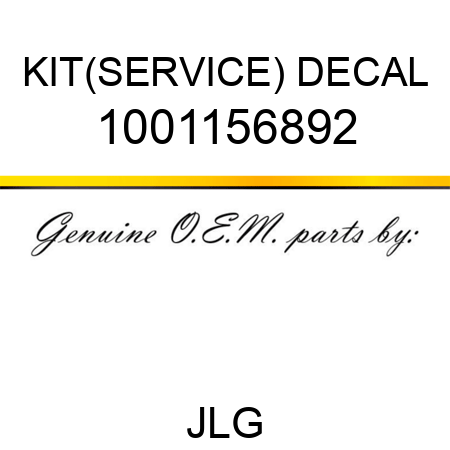 KIT(SERVICE) DECAL 1001156892