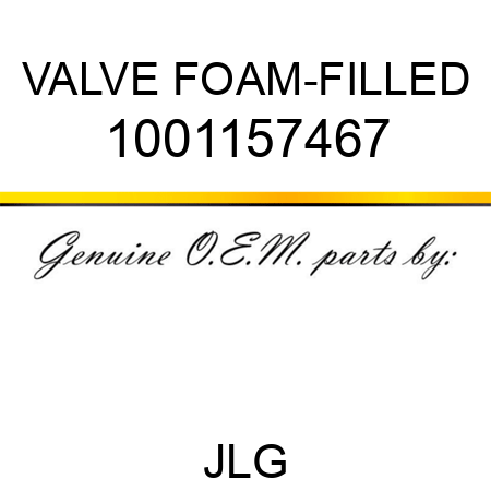 VALVE FOAM-FILLED 1001157467