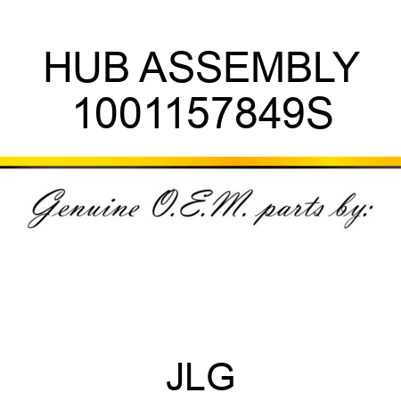 HUB ASSEMBLY 1001157849S