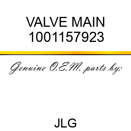 VALVE MAIN 1001157923