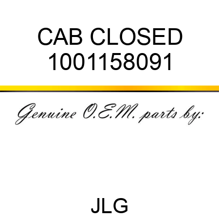 CAB CLOSED 1001158091