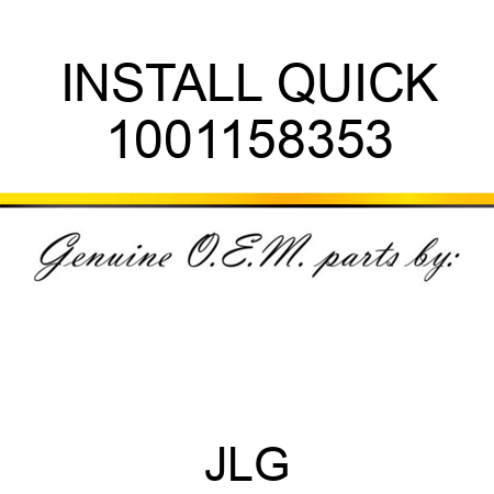 INSTALL QUICK 1001158353