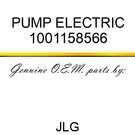 PUMP ELECTRIC 1001158566