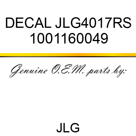 DECAL JLG4017RS 1001160049