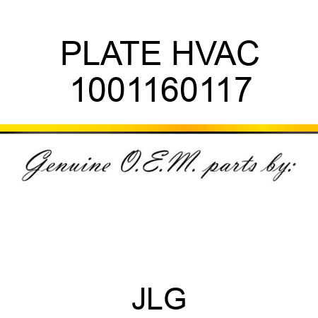 PLATE HVAC 1001160117
