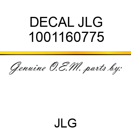 DECAL JLG 1001160775