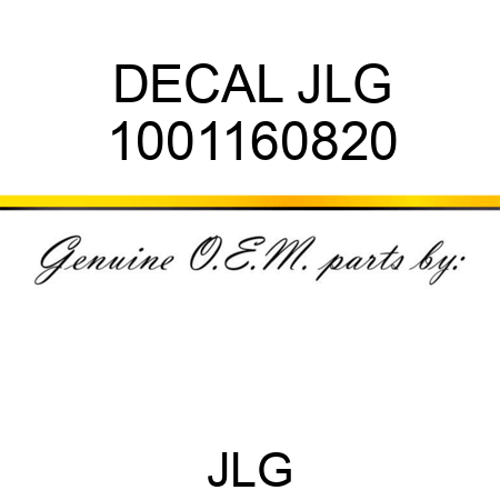 DECAL JLG 1001160820