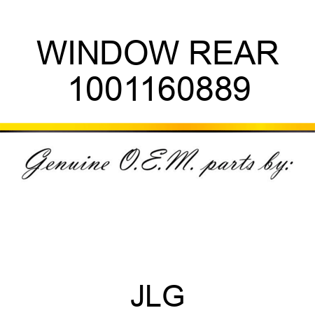 WINDOW REAR 1001160889
