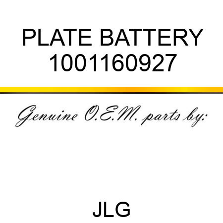 PLATE BATTERY 1001160927