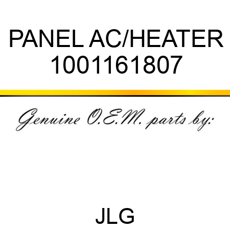 PANEL AC/HEATER 1001161807