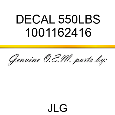DECAL 550LBS 1001162416