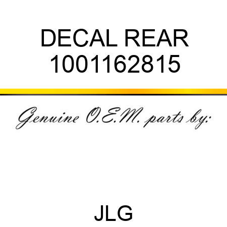 DECAL REAR 1001162815
