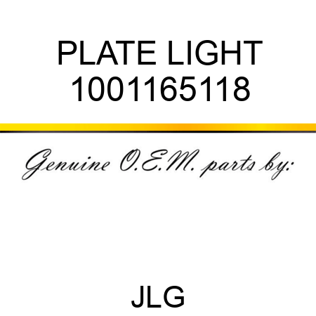 PLATE LIGHT 1001165118