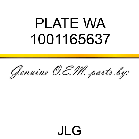 PLATE WA 1001165637