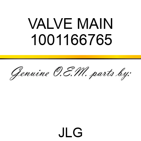 VALVE MAIN 1001166765