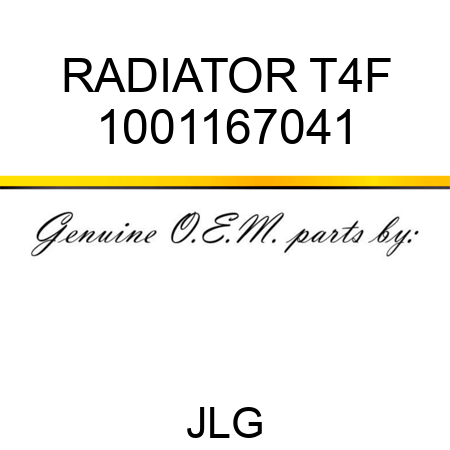 RADIATOR T4F 1001167041