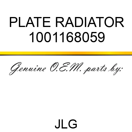 PLATE RADIATOR 1001168059