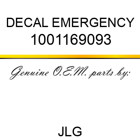 DECAL EMERGENCY 1001169093